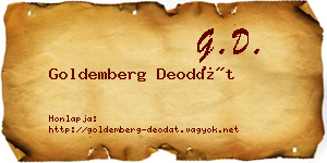 Goldemberg Deodát névjegykártya